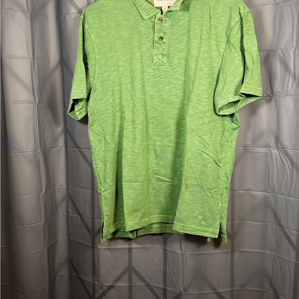 Sun + Stone Vibrant Green Polo Shirt